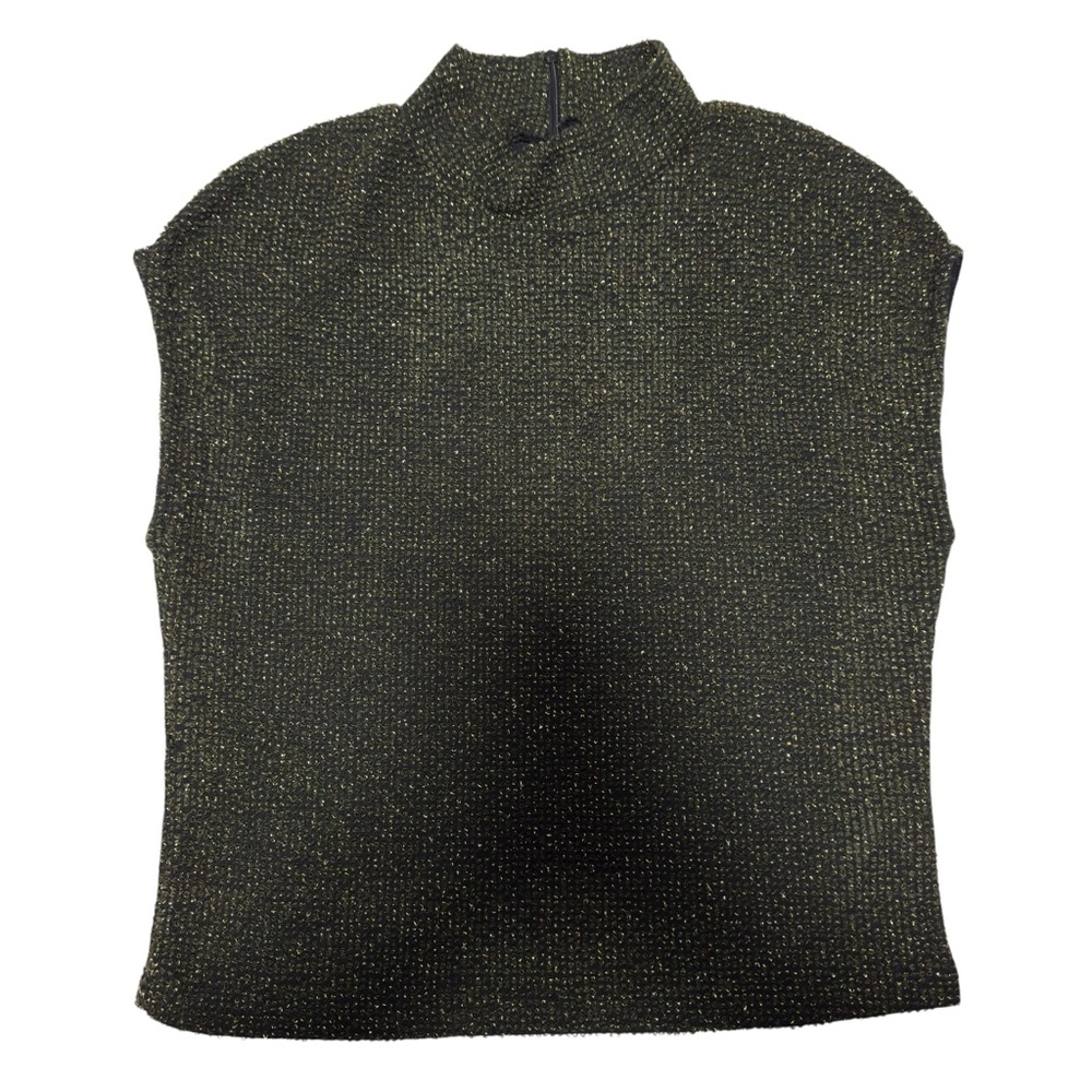 Zara Green and Gold Sleeveless Top Size L